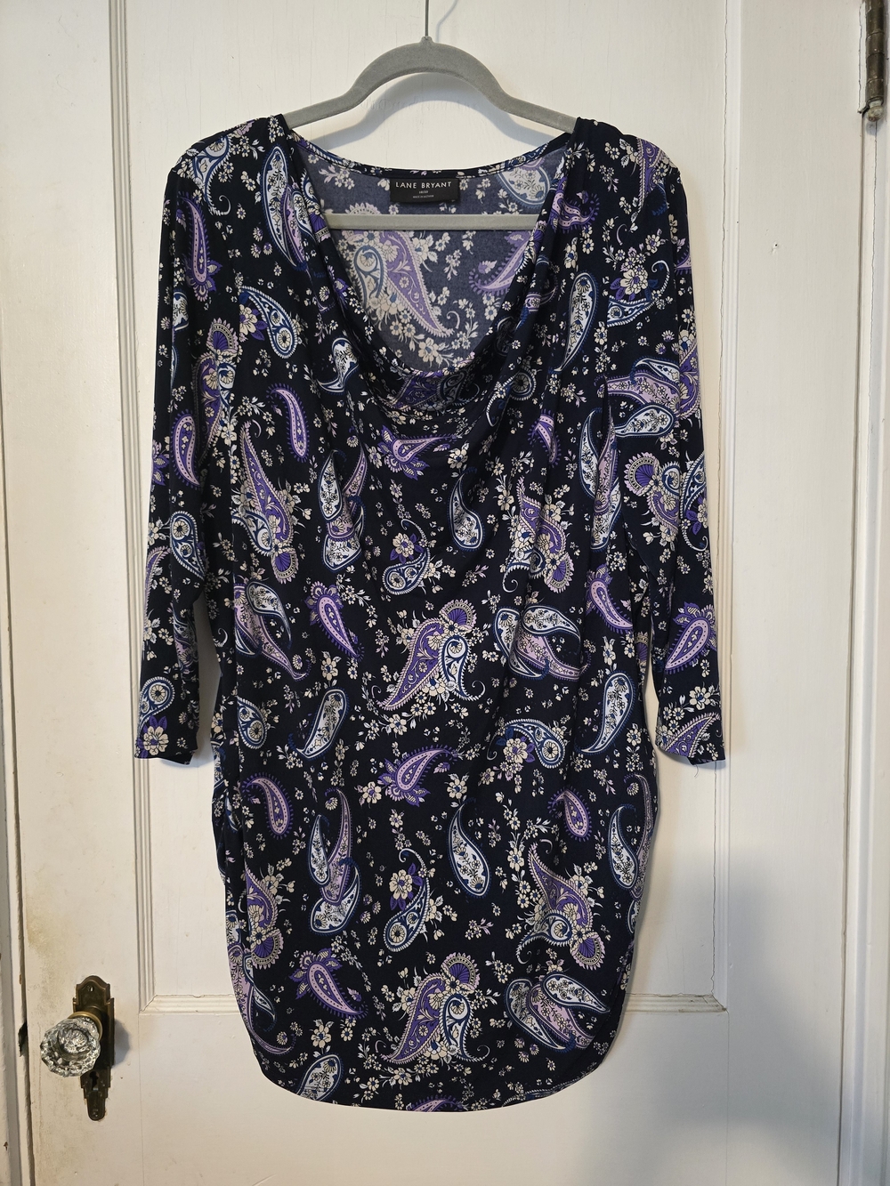 Lane Bryant 18/20 Paisley Floral Cowl Neck Top
